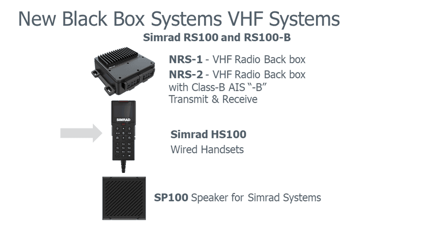 Simrad RS100-B Blackbox VHF Radio mit Class-B AIS, GPS-500 Antenne, HS100 Handset & SP100 Lautsprecher | Art.-Nr. 000-15792-001