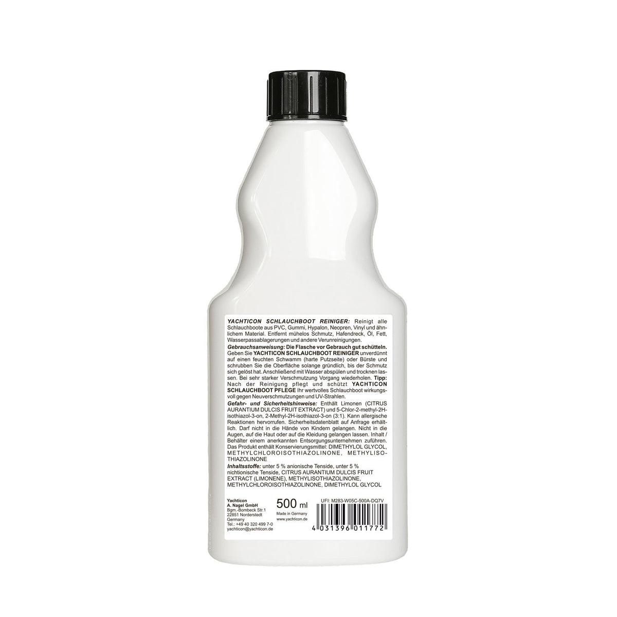 Yachticon Schlauchboot Reiniger – Kraftvolle Reinigung für Schlauchboote, 500 ml