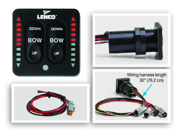 Lenco LED Flap Switch – All-in-One Panel for 12/24 V Single-Actuator Systems