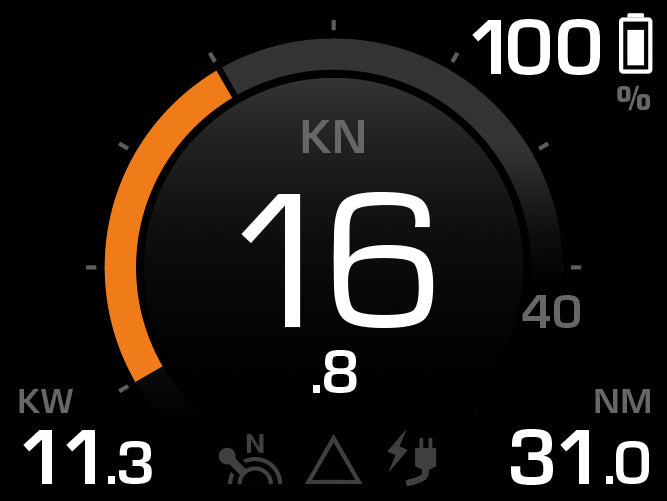 Torqeedo TorqLink throttle lever with color display