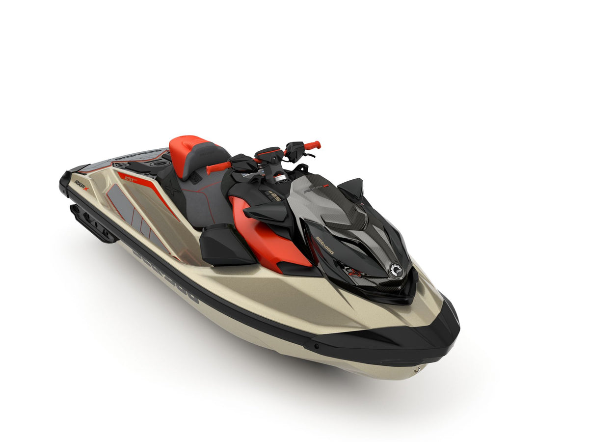 SeaDoo RXP-X RS 325 Audio Jetski Modell 2025 - Metallic Tan / Lava Red (Premium Color) - Marina Wassersport GmbH