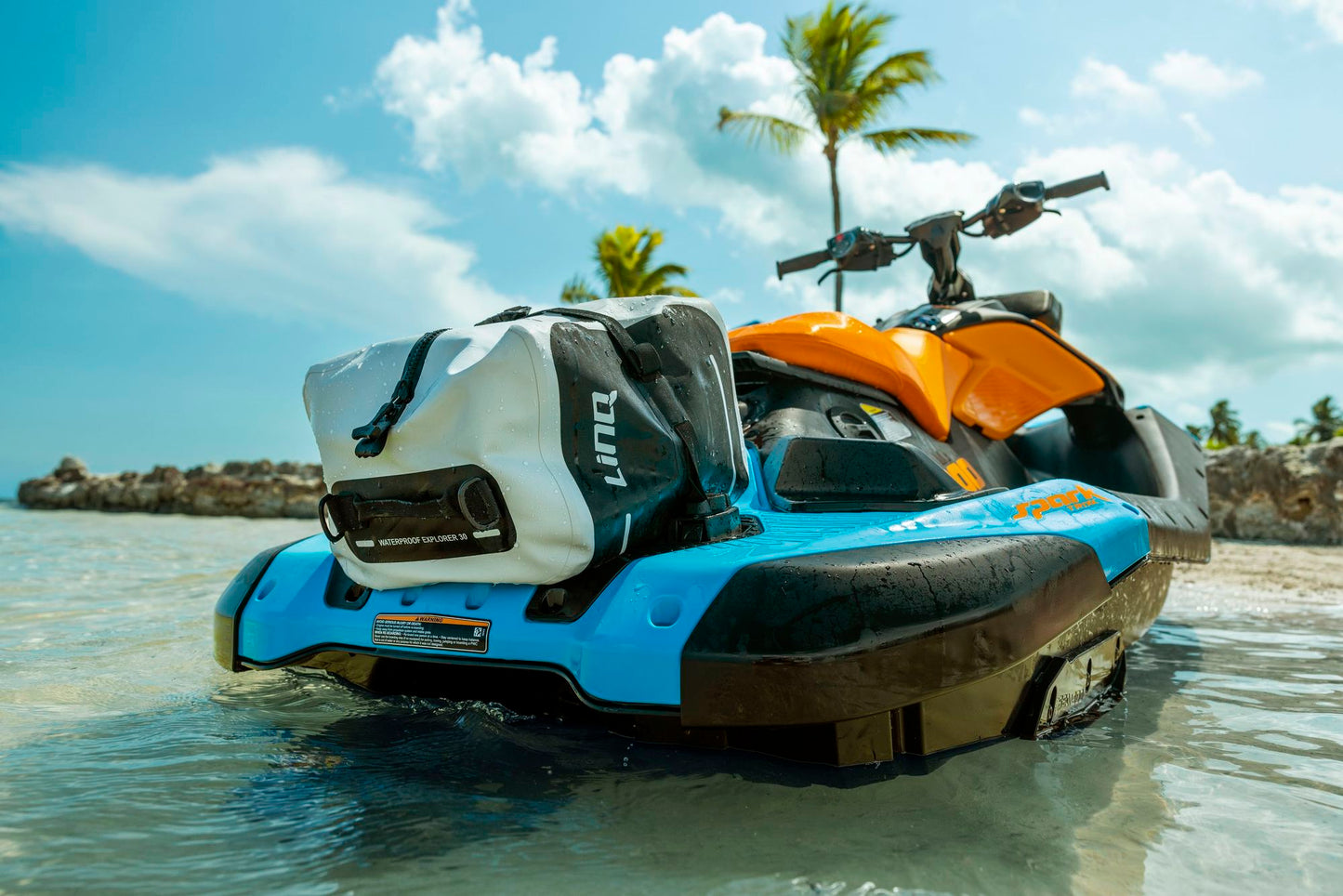 SeaDoo Spark Trixx 1UP 90 iBR Jetski Modell 2026 - Gulfstream Blue / orange Crush