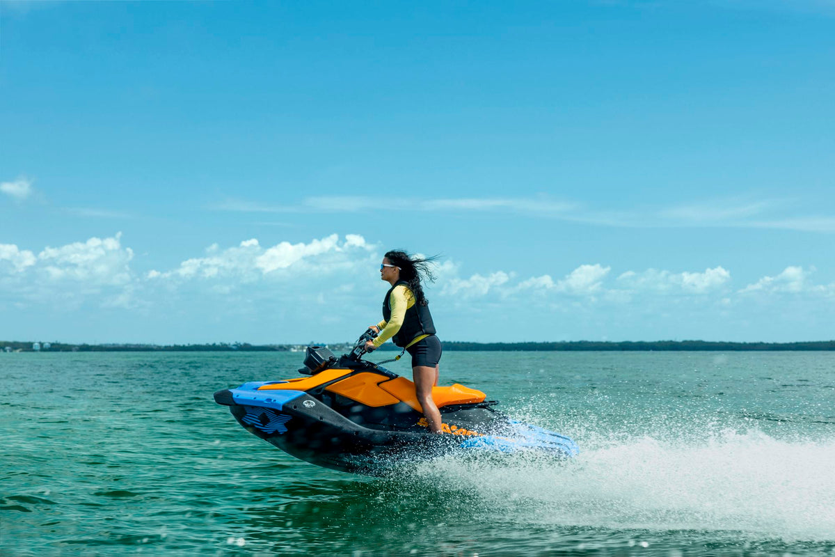 SeaDoo Spark Trixx 1UP 90 iBR Jetski Modell 2026 - Gulfstream Blue / orange Crush