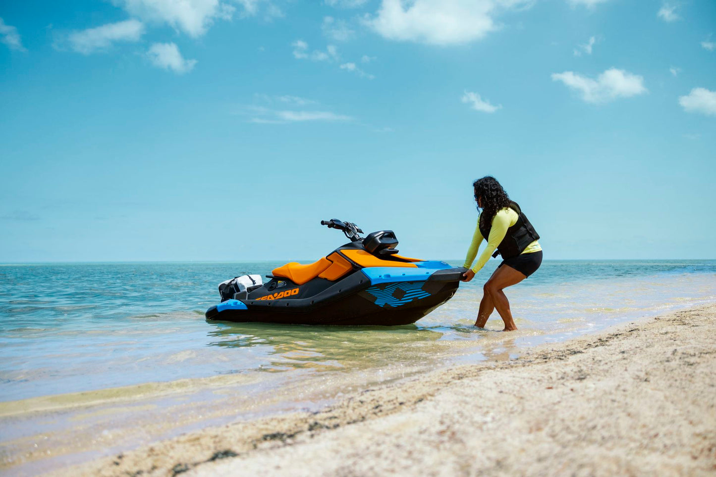 SeaDoo Spark Trixx 1UP 90 iBR Jetski Modell 2026 - Gulfstream Blue / orange Crush
