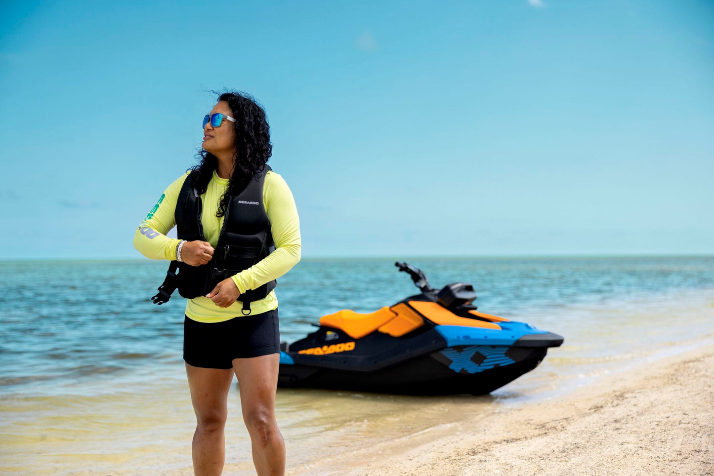 SeaDoo Spark Trixx 1UP 90 iBR Jetski Modell 2026 - Gulfstream Blue / orange Crush