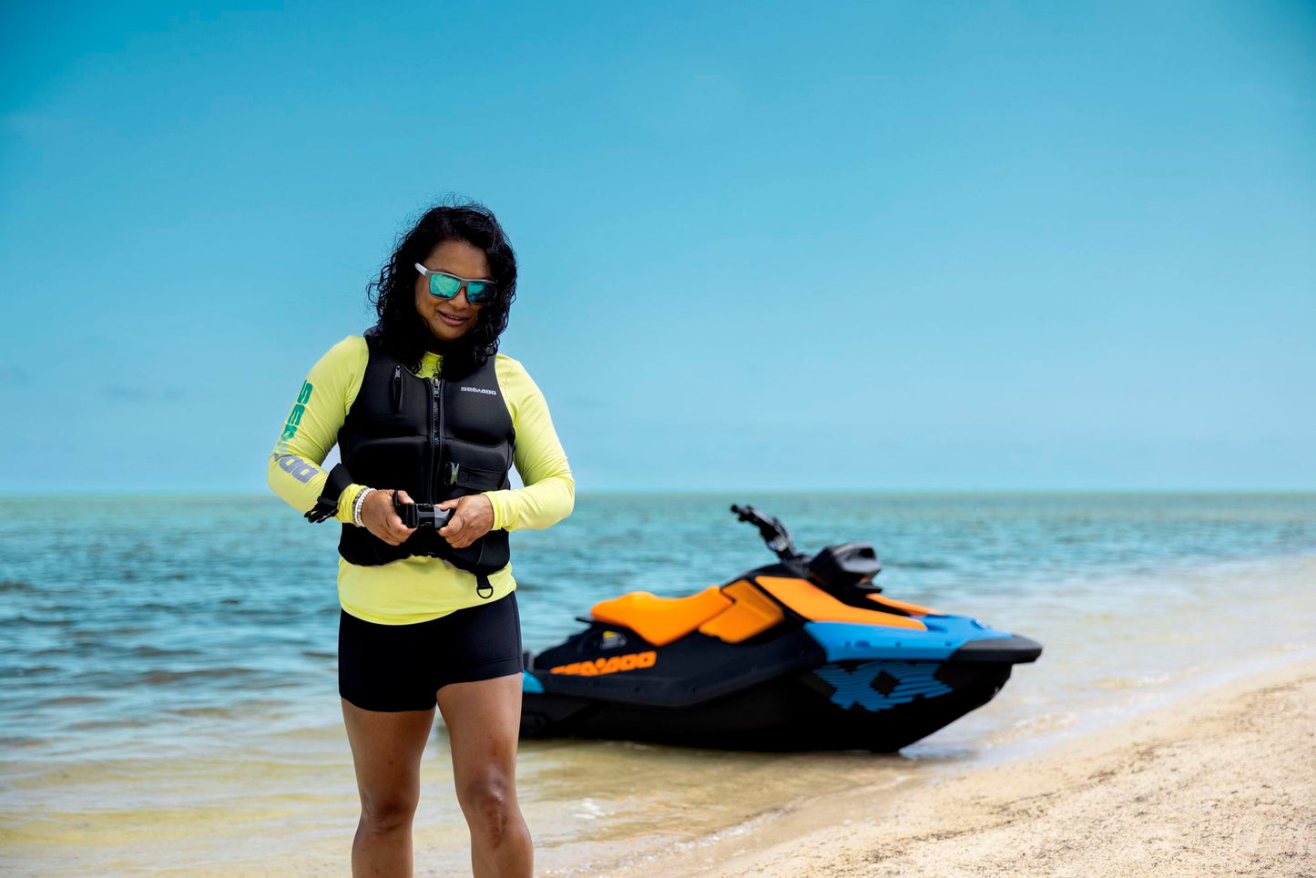 SeaDoo Spark Trixx 1UP 90 iBR Jetski Modell 2026 - Gulfstream Blue / orange Crush