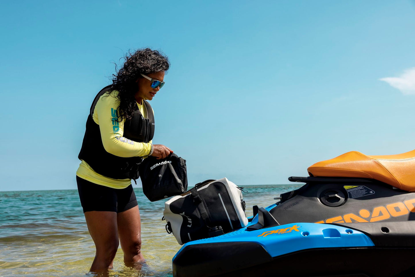 SeaDoo Spark Trixx 1UP 90 iBR Jetski Modell 2026 - Gulfstream Blue / orange Crush