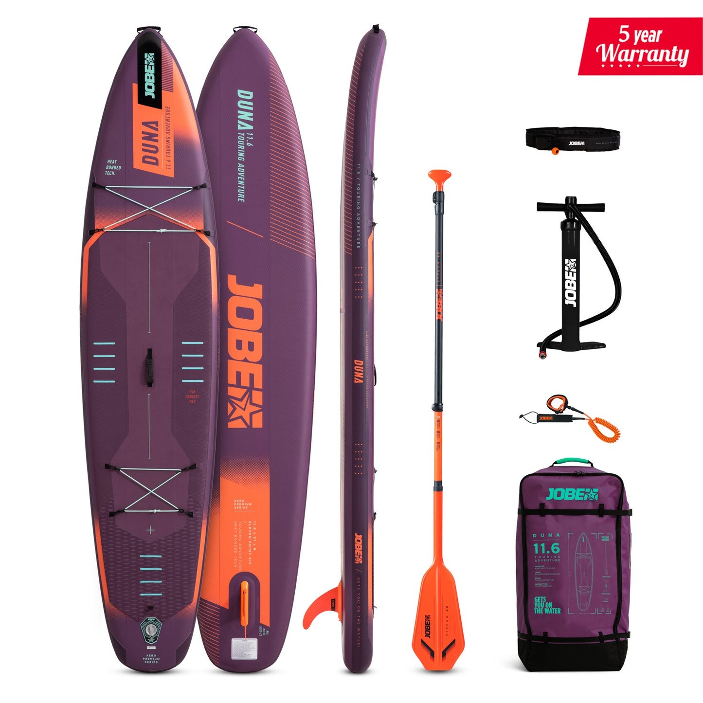 Jobe Aero Duna SUP Board 11.6 Paket Lila
