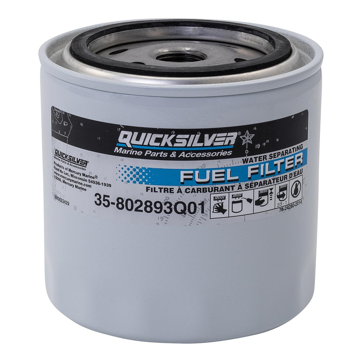 Quicksilver 802893Q01 – Wasserabscheidender Kraftstofffilter für Mercury, Mariner & MerCruiser