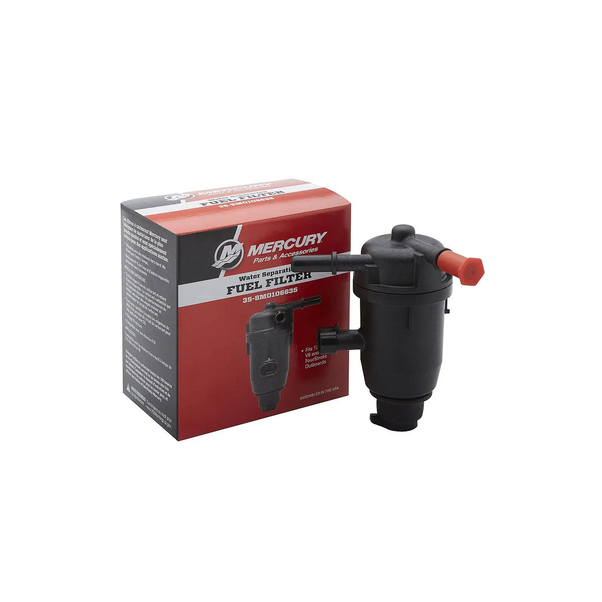 Mercury 8M0106635 On-Engine Wasserabscheidender Kraftstofffilter für V6 & V8 FourStroke Außenborder
