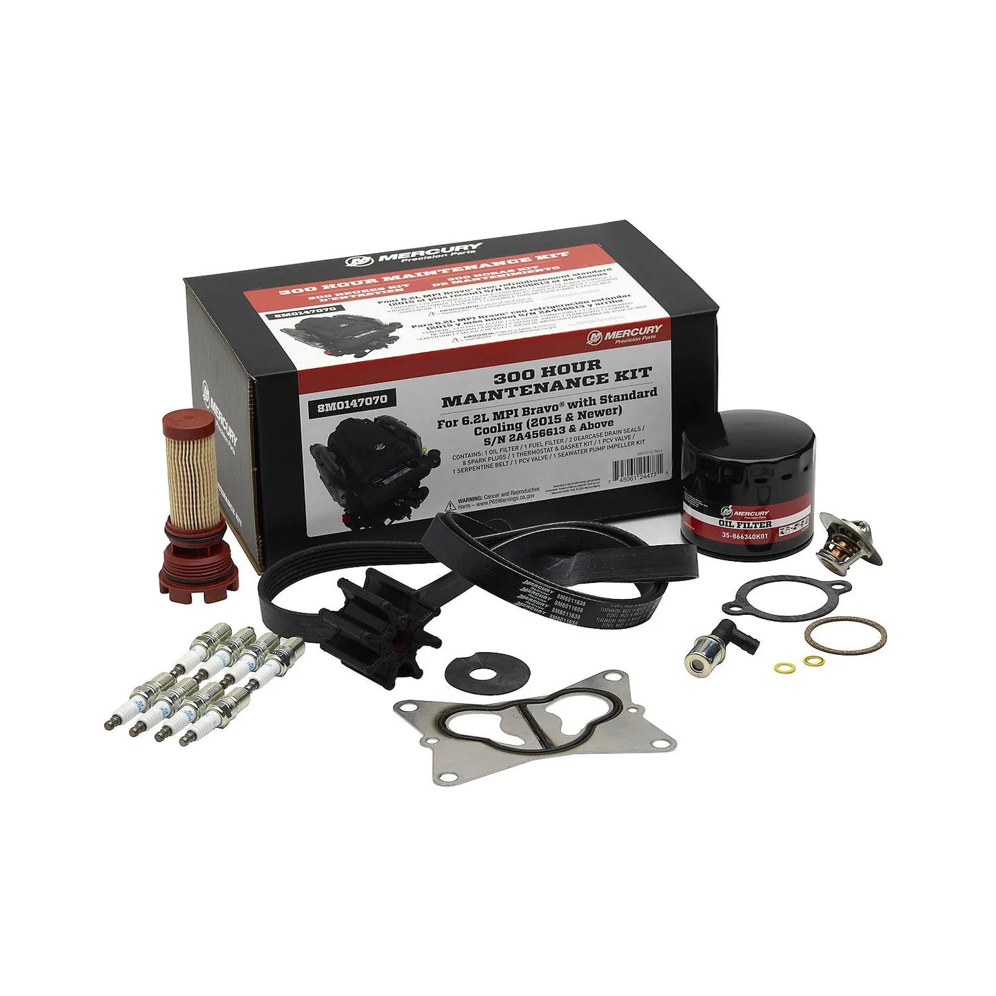Mercury 8M0147070 MerCruiser 6.2L MPI Engine with Bravo Sterndrive 300 Hour Maintenance Kit