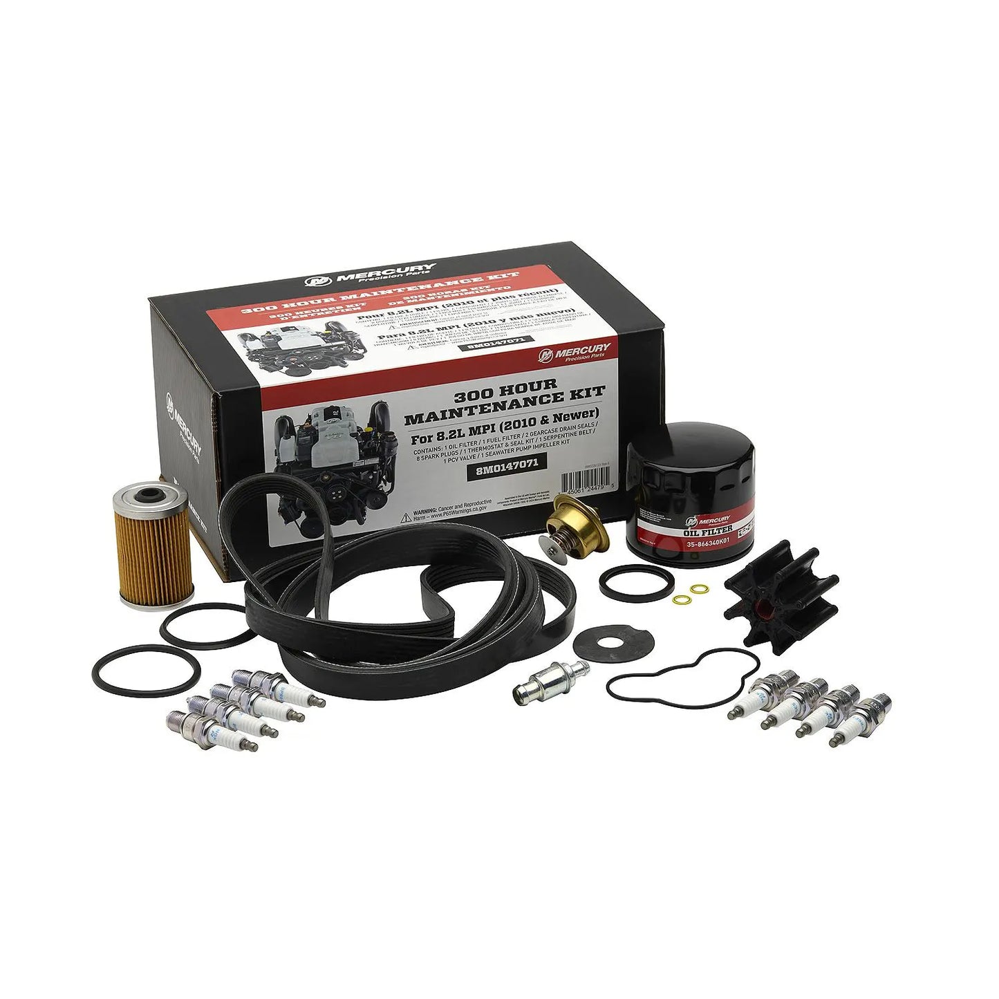 Mercury 8M0147071 MerCruiser 8.2L MPI Engine with Bravo Sterndrive 300 Hour Maintenance Kit