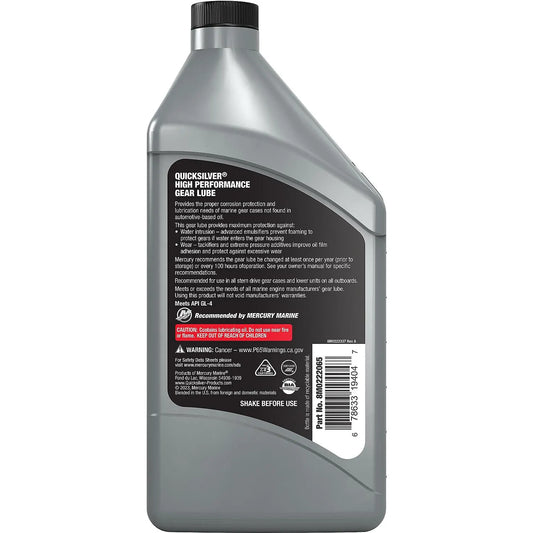 Quicksilver SAE 90 High Performance Getriebeöl – 1 Liter
