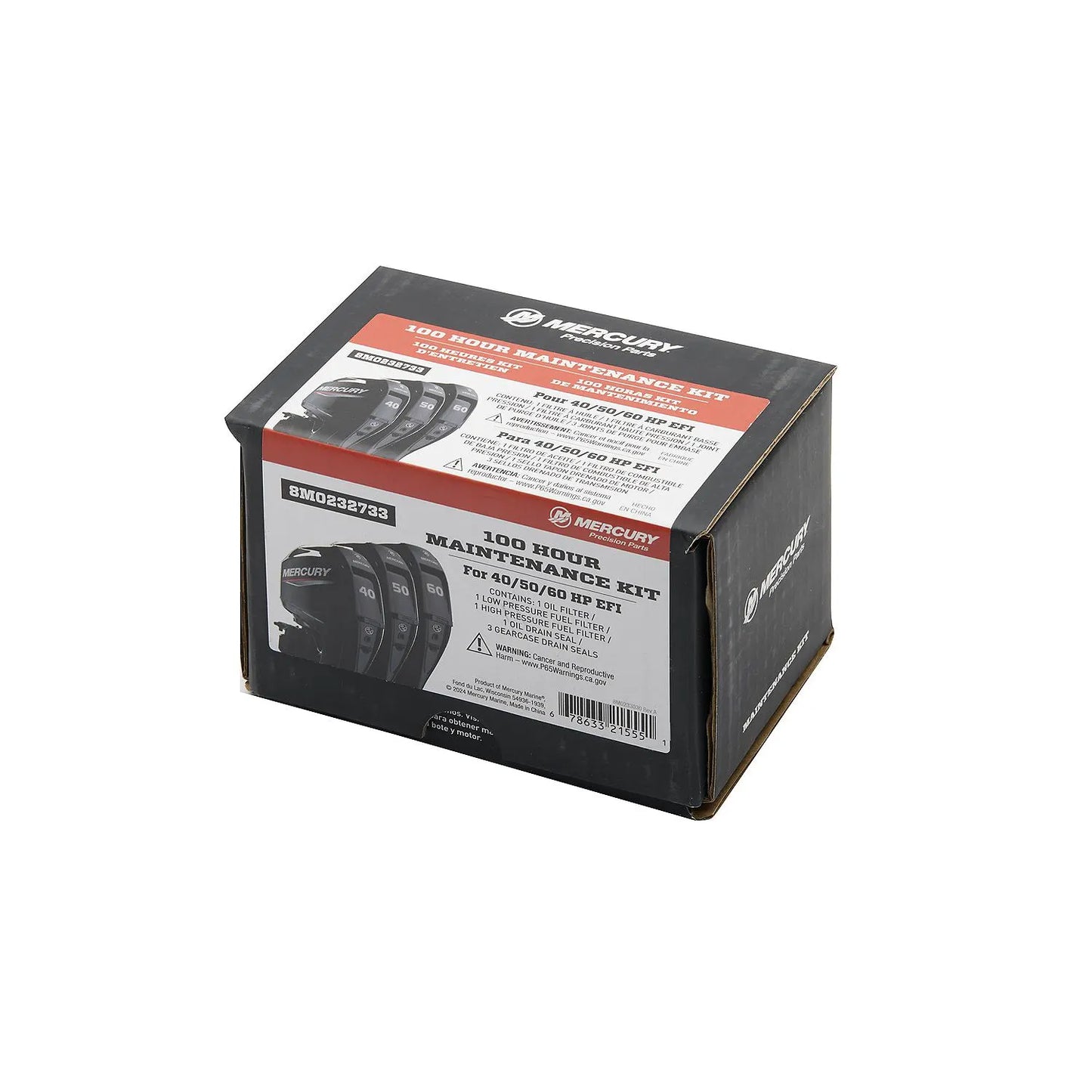 Mercury 100‑Stunden Wartungsset für 40–60 PS FourStroke EFI Außenborder (Teilenummer 8M0232733)