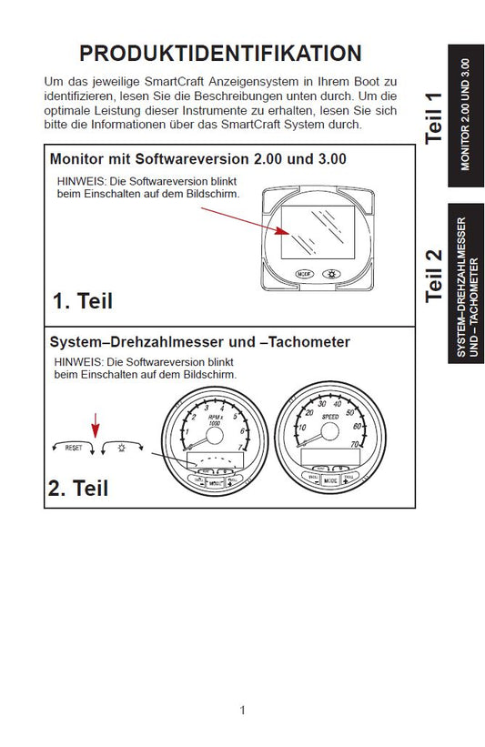 Mercury Smartcraft SC1000 System Monitor Anleitung - Marina Wassersport GmbH