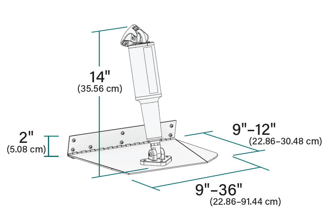 Lenco Standard Mount Trim Tab Kits – 12V Electric Trim Tabs Made of 304 Stainless Steel (Various Sizes)