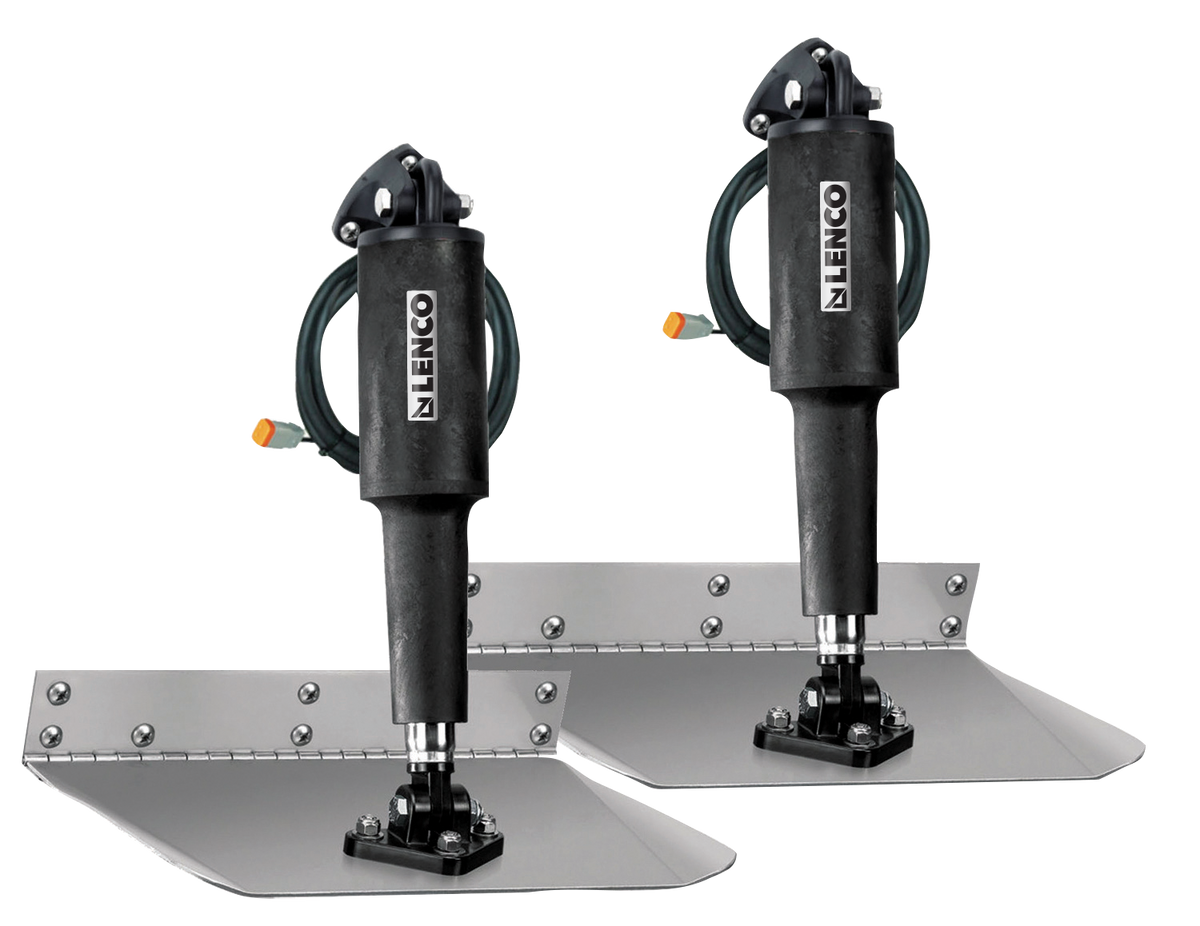 Lenco Standard Mount Trim Tab Kits – 12V Electric Trim Tabs Made of 304 Stainless Steel (Various Sizes)