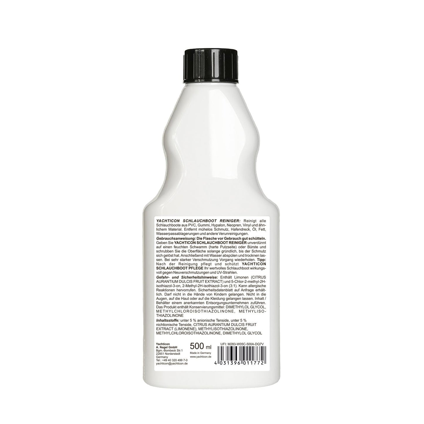 Yachticon Schlauchboot Reiniger – Kraftvolle Reinigung für Schlauchboote, 500 ml