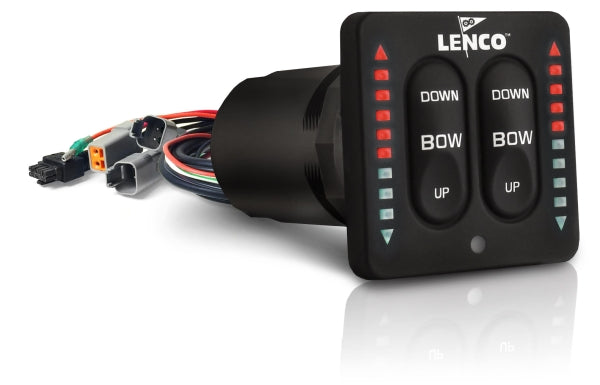Lenco LED Trimmklappen‑Schalter – All‑in‑One Panel für 12/24‑V Single‑Actuator Systeme