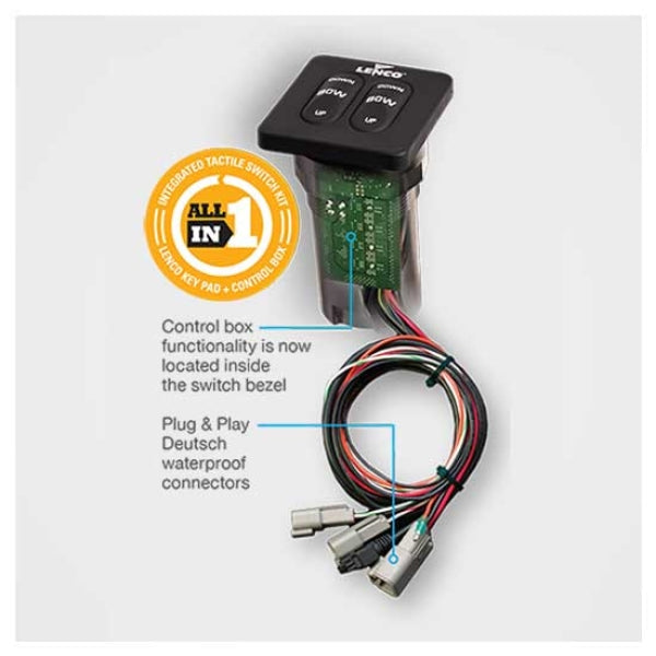 Lenco LED Trimmklappen‑Schalter – All‑in‑One Panel für 12/24‑V Single‑Actuator Systeme