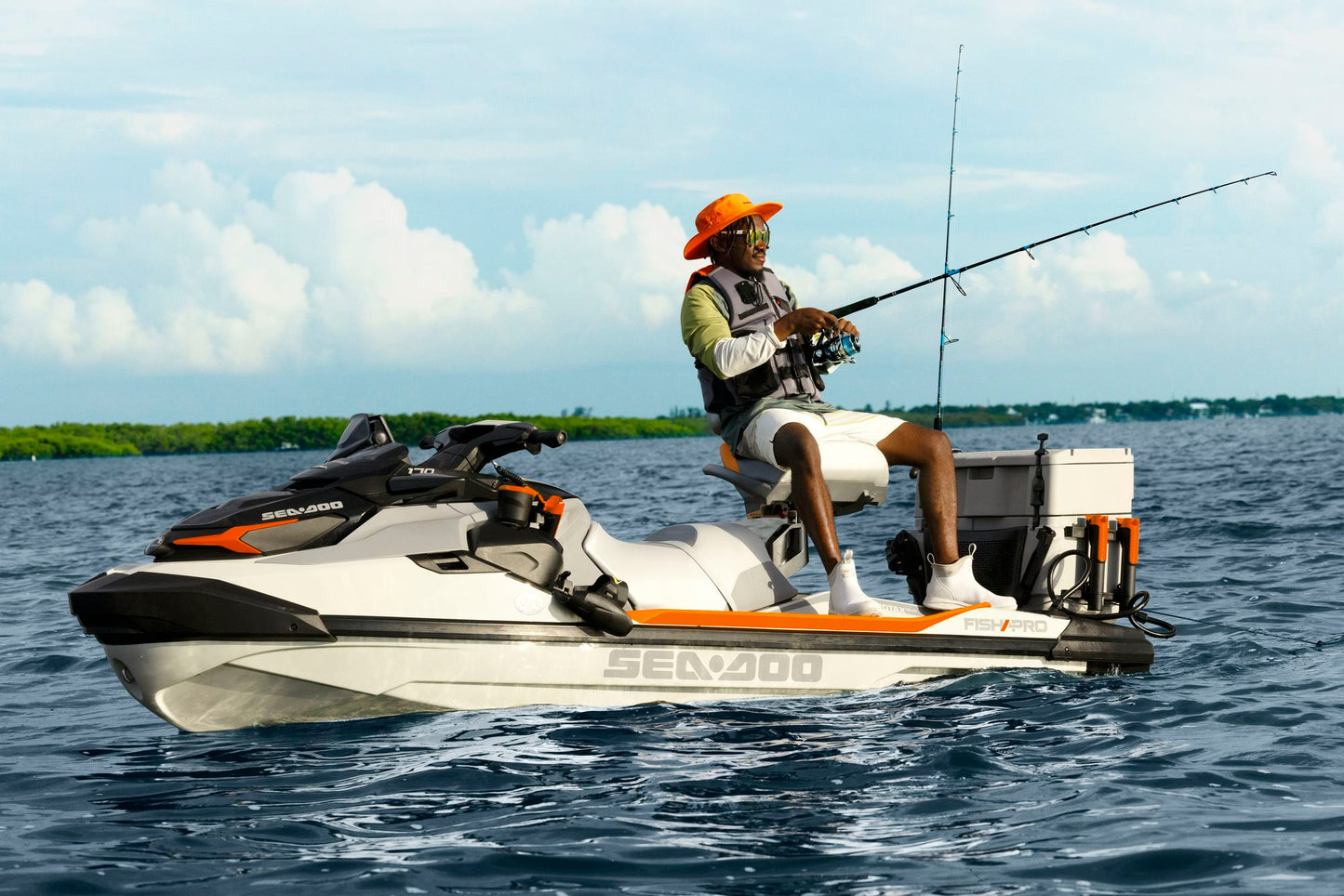 SeaDoo FishPro Trophy 170 iDF Jetski Modell 2024 - Orange Crush / Shark Grey