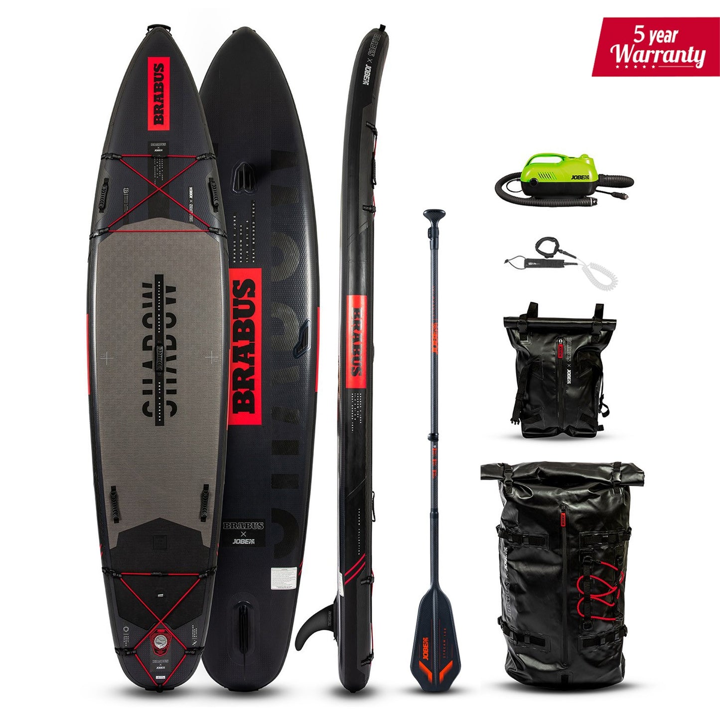 BRABUS x Jobe Shadow 11.6 Limited Edition – Premium Inflatable SUP Board Paket, 350 × 78,8 × 15 cm (486423005)