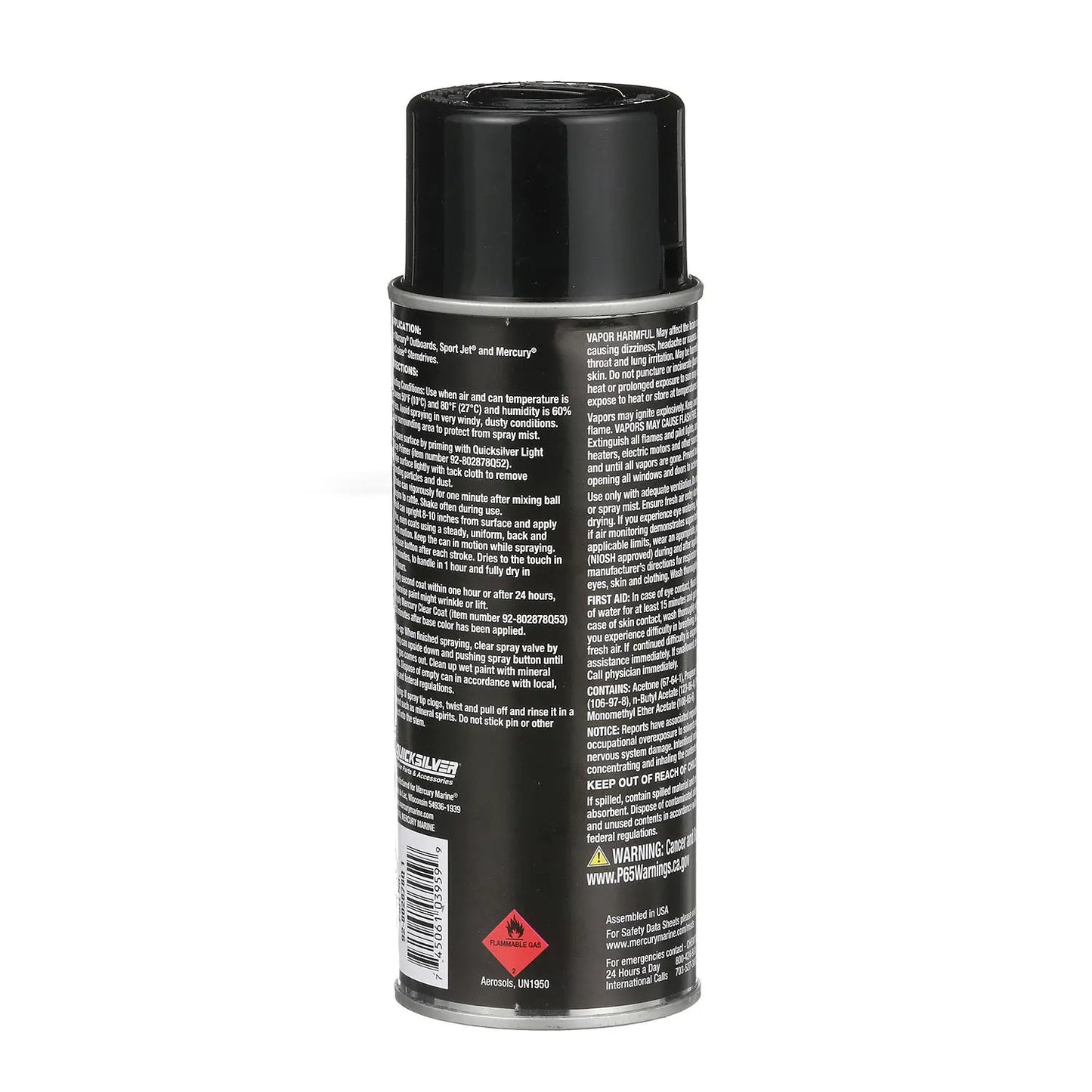 Quicksilver 8M0185749 – Mercury Phantom Black Gloss Spray Paint (340 g)