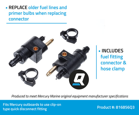 Quicksilver 816856Q3 Schnellverschluss-Kraftstoffleitungskonnektor für Mercury & Mariner Außenborder