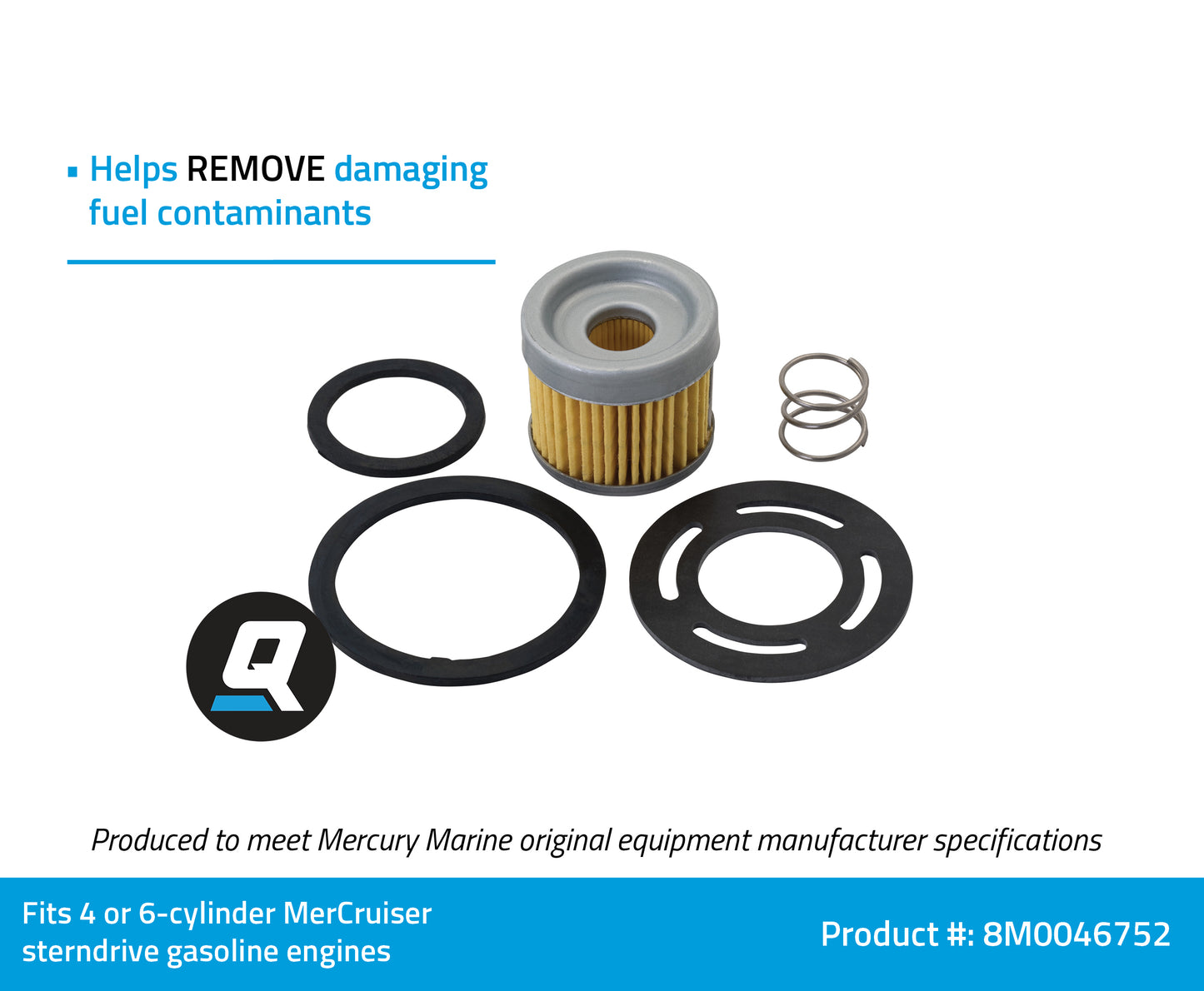 Quicksilver 8M0046752 Fuel Filter für MerCruiser Sterndrive- & Inboard-Motoren