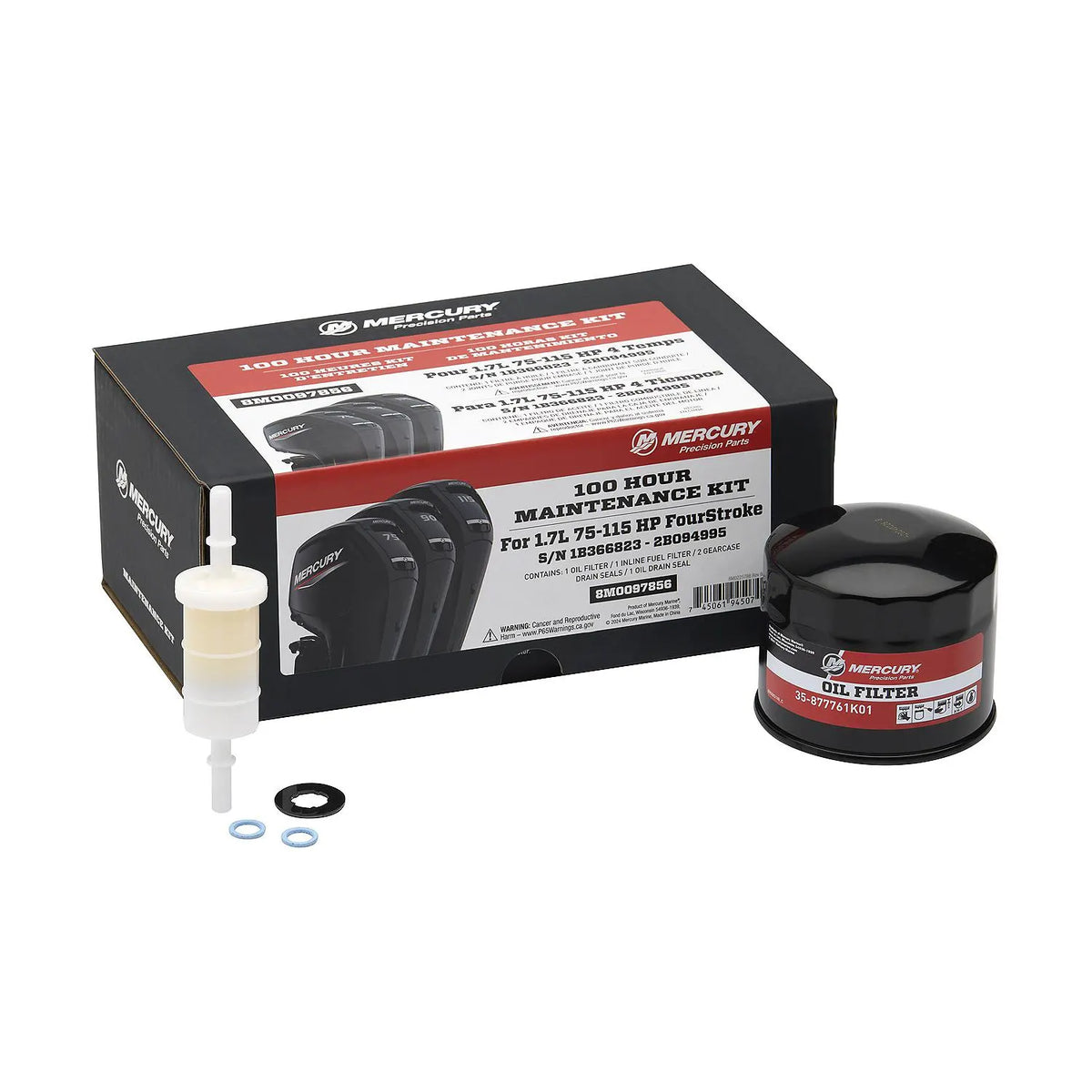 Mercury 100 Stunden Wartungskit 75–115 PS FourStroke 1.7L 8M0097856