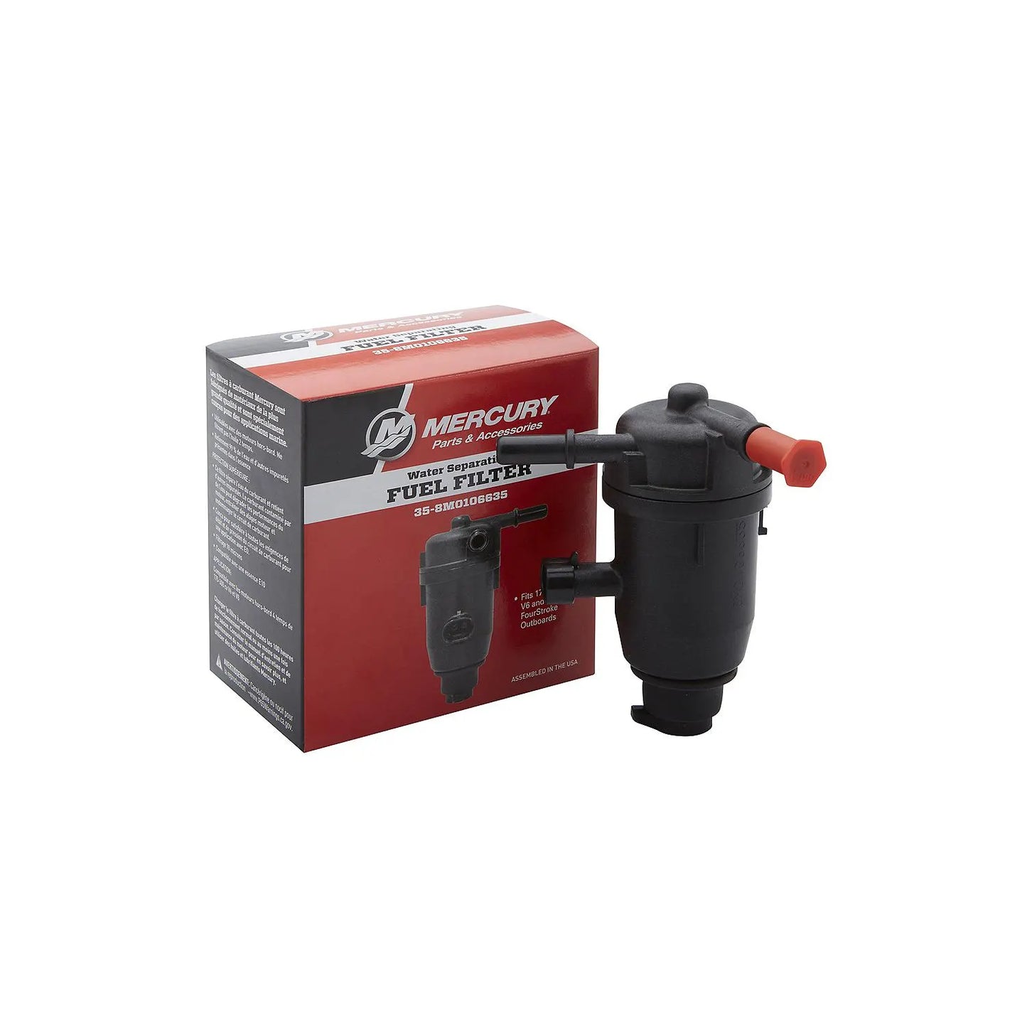 Mercury 8M0106635 On-Engine Wasserabscheidender Kraftstofffilter für V6 & V8 FourStroke Außenborder