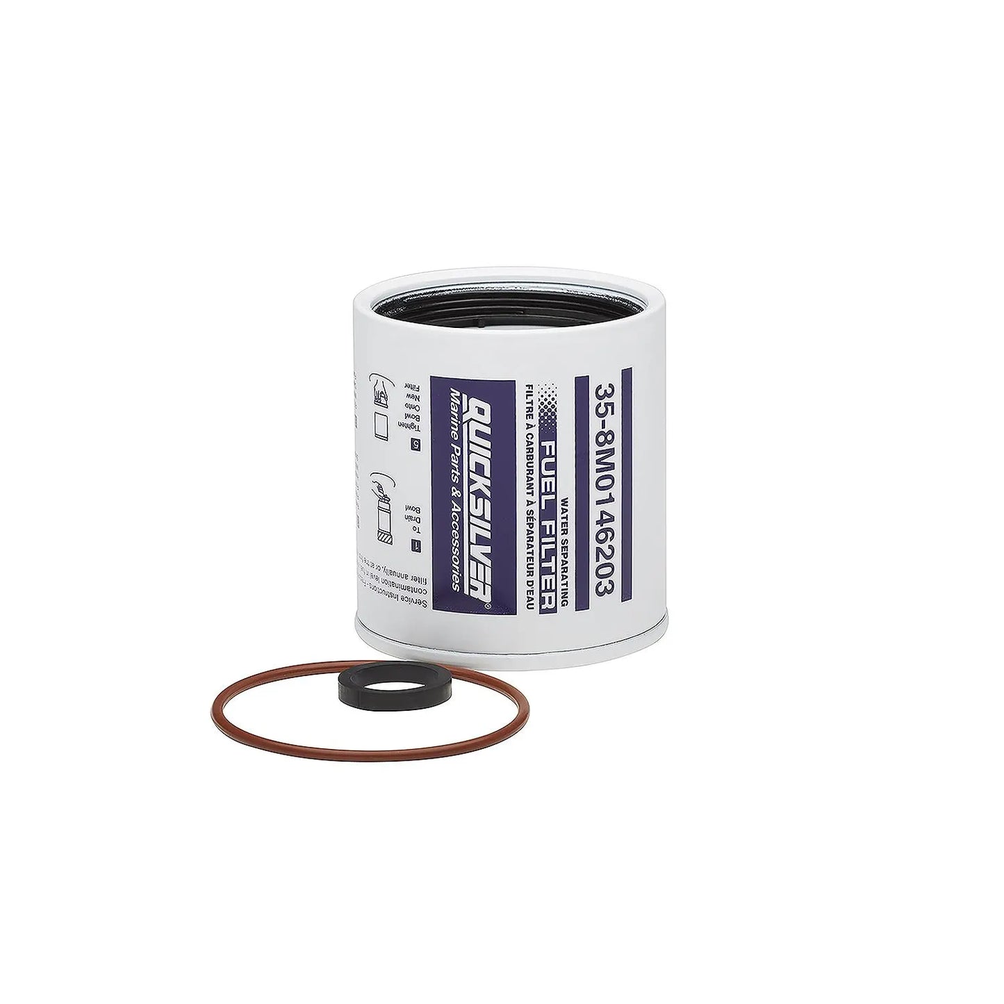 Quicksilver 8M0146203 Kraftstoff‑/Wasserabscheider‑Filter – 10‑Mikron Element für 11/16‑16 Filterköpfe