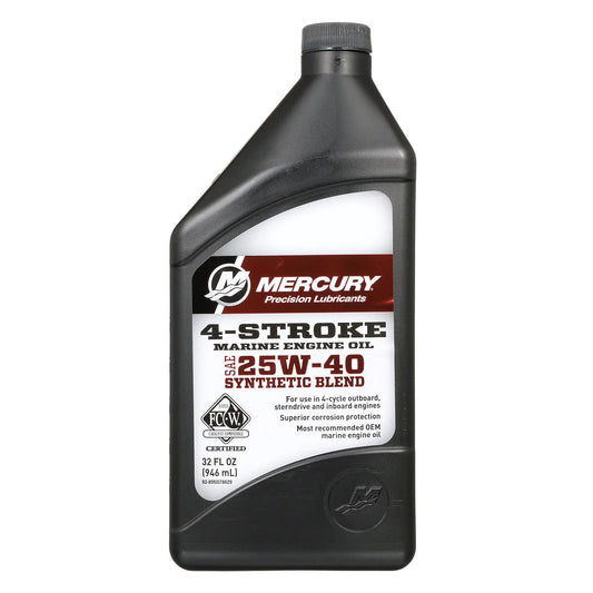 Mercury 25W-40 4-Takt Synthetic Blend Marine-Motoröl – 1 Liter