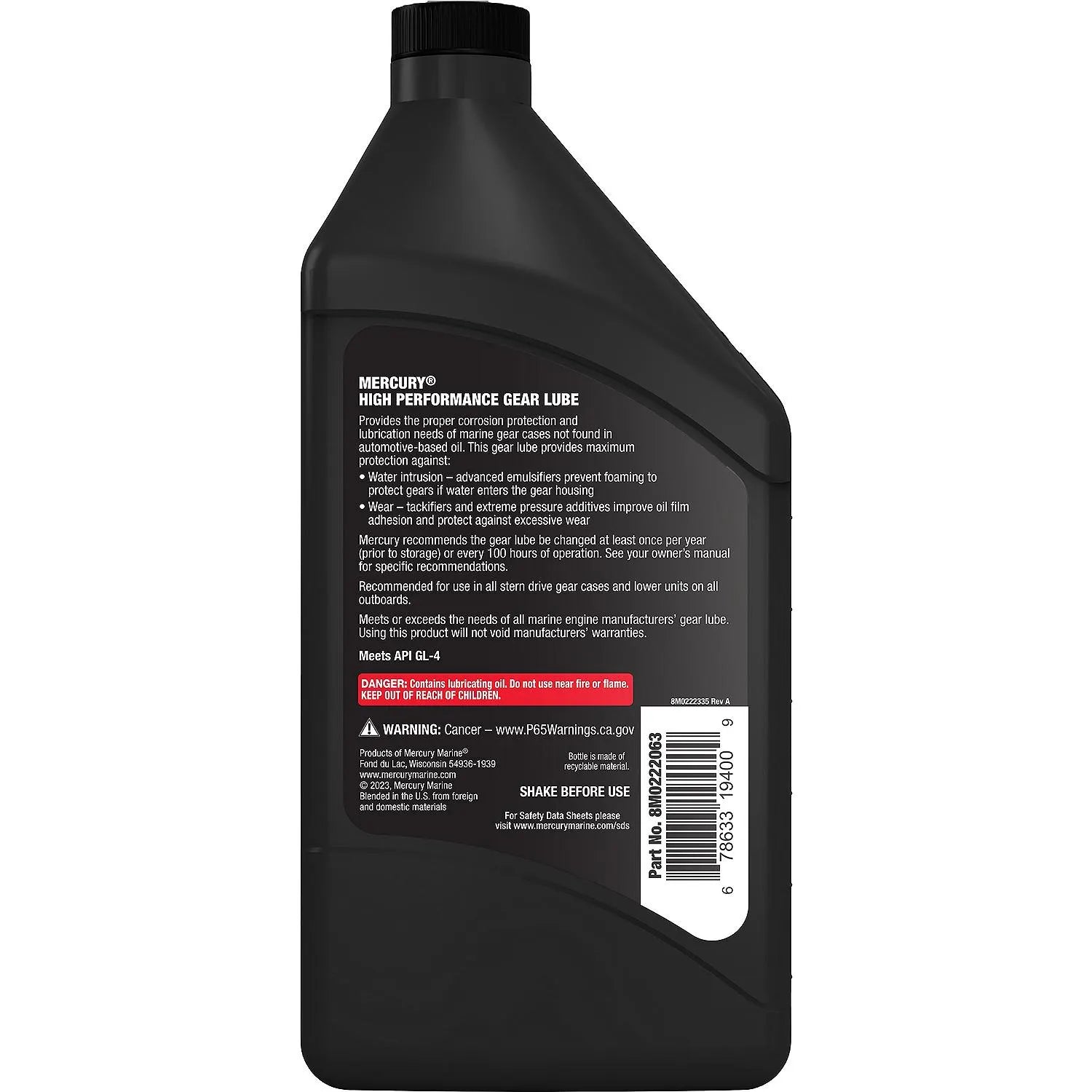 mercury quicksilver high performance gear lube Mercury SAE 90 High Performance Gear Lube – 1 Liter – Marina Wassersport GmbH