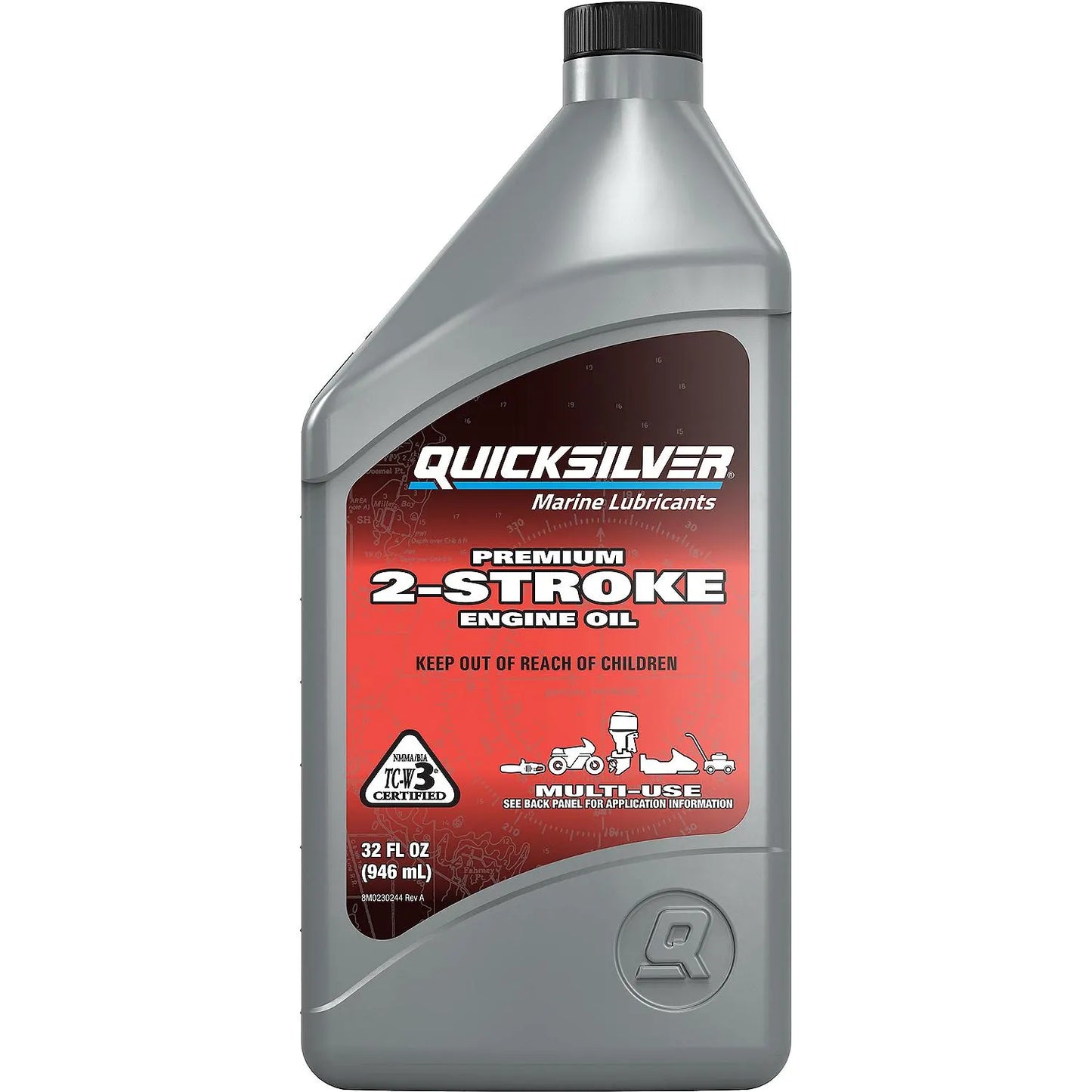 Quicksilver Premium 2‑Takt Motoröl TC‑W3 – Für Außenborder, PWC, Schneemobile & Motorräder, 1 Liter