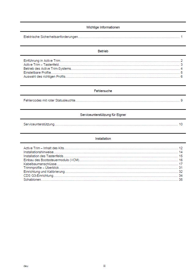 Mercury Smartcraft Active Trim Betriebs- und Installationshandbuch - Marina Wassersport GmbH