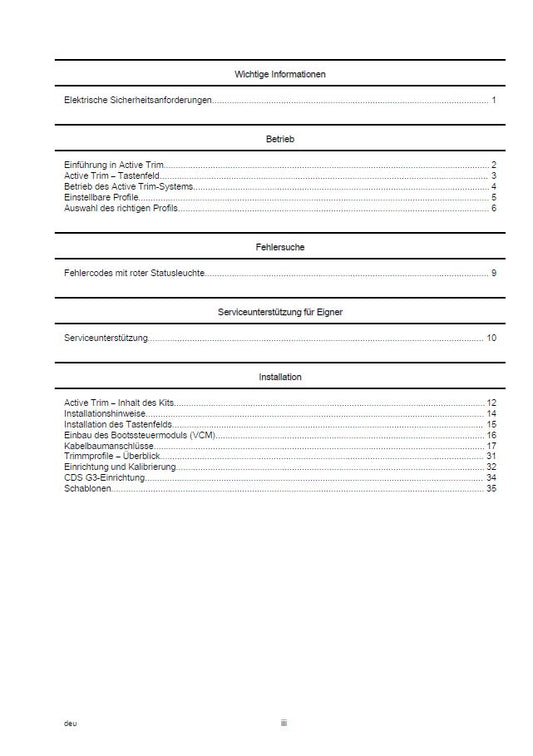 Mercury Smartcraft Active Trim Betriebs- und Installationshandbuch - Marina Wassersport GmbH