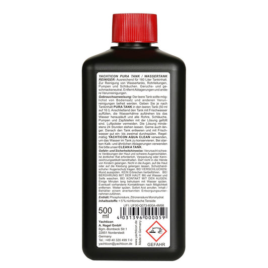 Yachticon Pura Tank – Trinkwassersystem‑Reiniger ohne Chlor, 500 ml