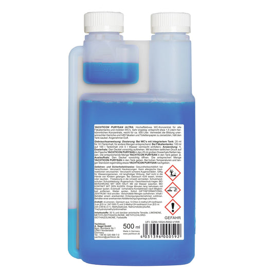 Yachticon Purysan Ultra – Hochkonzentriertes WC‑Konzentrat gegen Gerüche, 500 ml